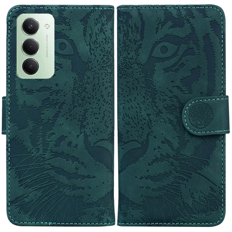 Шкіряний чохол-книжка Tiger для Xiaomi Redmi 15 (EU) – Green. Фото 7 з 7