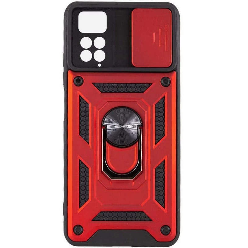 Удароміцний чохол Ummi Camshield Serge Ring (in box) для Xiaomi Redmi Note 11 Pro 4G/5G – Червоний / Red. Фото 1 з 3