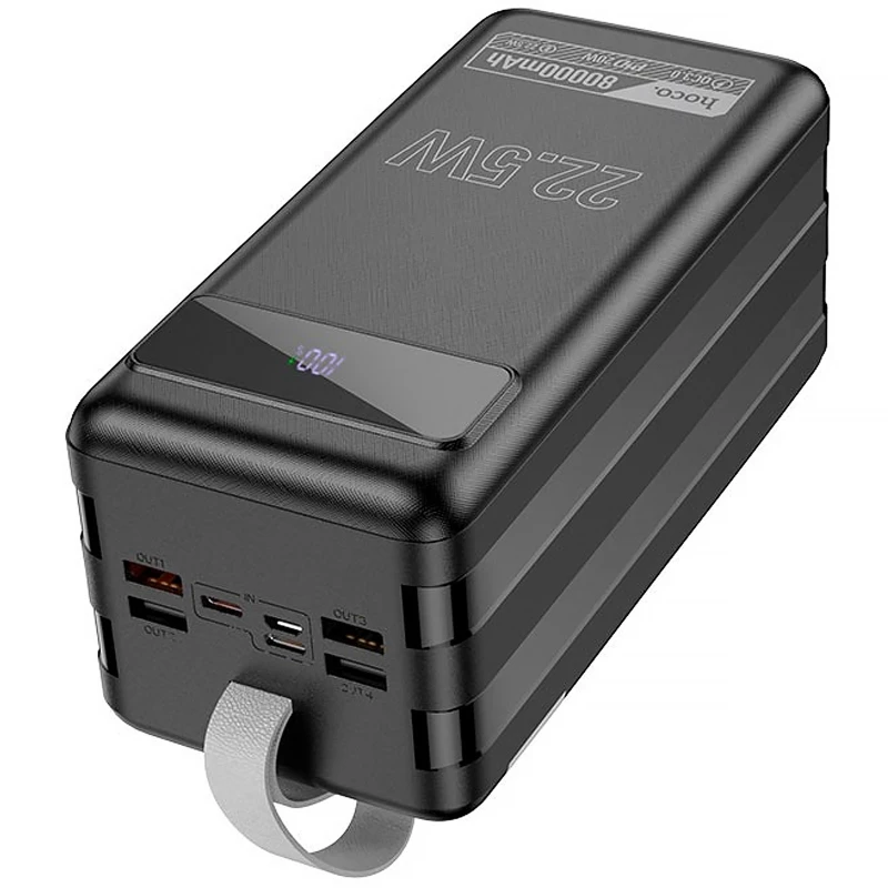Портативное ЗУ Power Bank Hoco DB50 Great 22.5W 80000 mAh – Black. Фото 4 из 5