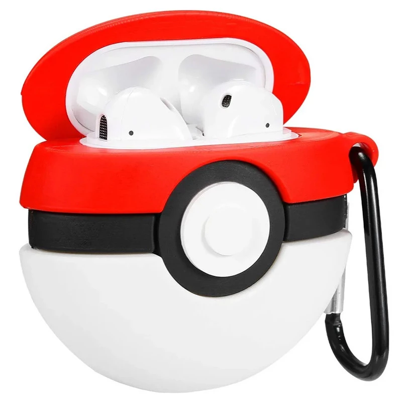 

Силіконовий футляр Pokemon series для навушників AirPods + карабін (Покебол/Червоно-білий)