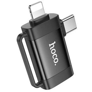 Перехідник Hoco UA31F OTG 2in1 Lightning male/Type-C male to USB female фото 1 з 6