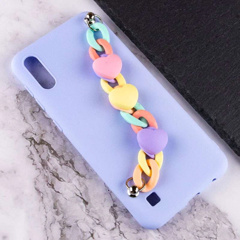 Чохол Heart з ланцюгом на Samsung Galaxy A10 (A105F) – Lilac Blue. Фото 3 з 4