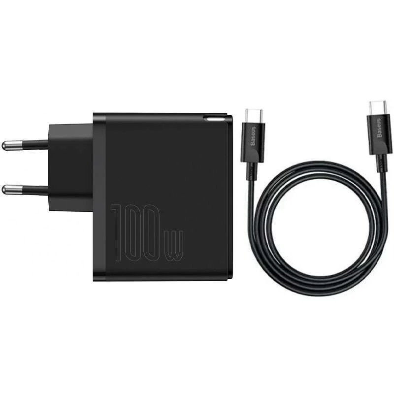 

МЗП Baseus GaN2 (1 Type-C/ 100W) + кабель Type-C to Type-C 100W (1.5m)