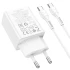 СЗУ Hoco N71 Nuevo PD30W+QC3.0 (1USB-A/1C)  + кабель Type-C to Type-C – White. Фото 3 из 4
