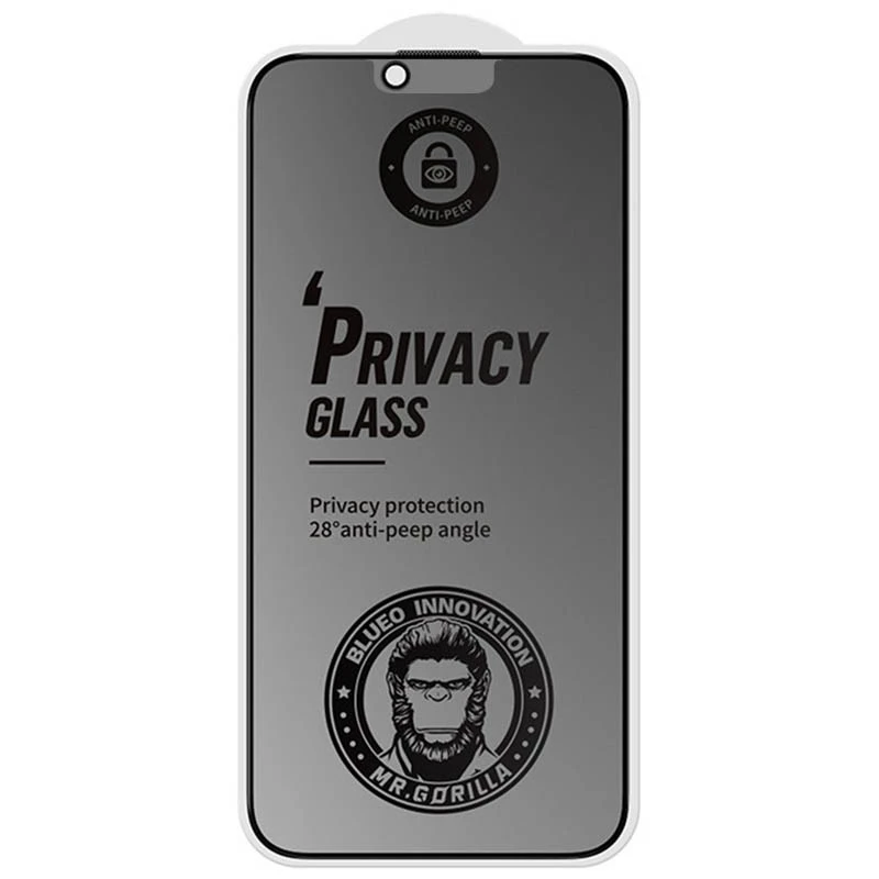 Захисне 2.5D скло Blueo Full Cover Anti-Peep Matte для Apple iPhone 14 Plus (6.7") – Чорний. Фото 2 з 2
