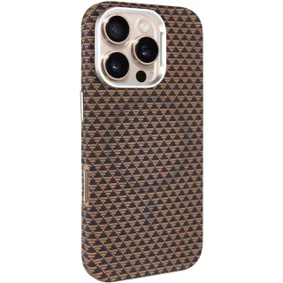 Чехол TPU+PC KVZV Triangular Pattern with Magnetic Fit для Apple iPhone 16 Pro — Khaki