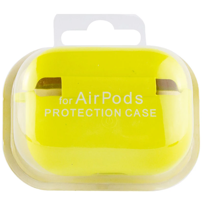 Силіконовий футляр з мікрофіброю для навушників Airpods Pro – Жовтий / Bright Yellow. Фото 5 з 5