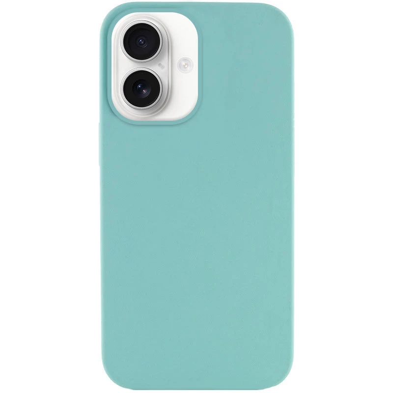Чехол с закрытым низом Silicone Case для Apple iPhone 16 Plus – Бирюзовый / Marine Green. Фото 1 из 5