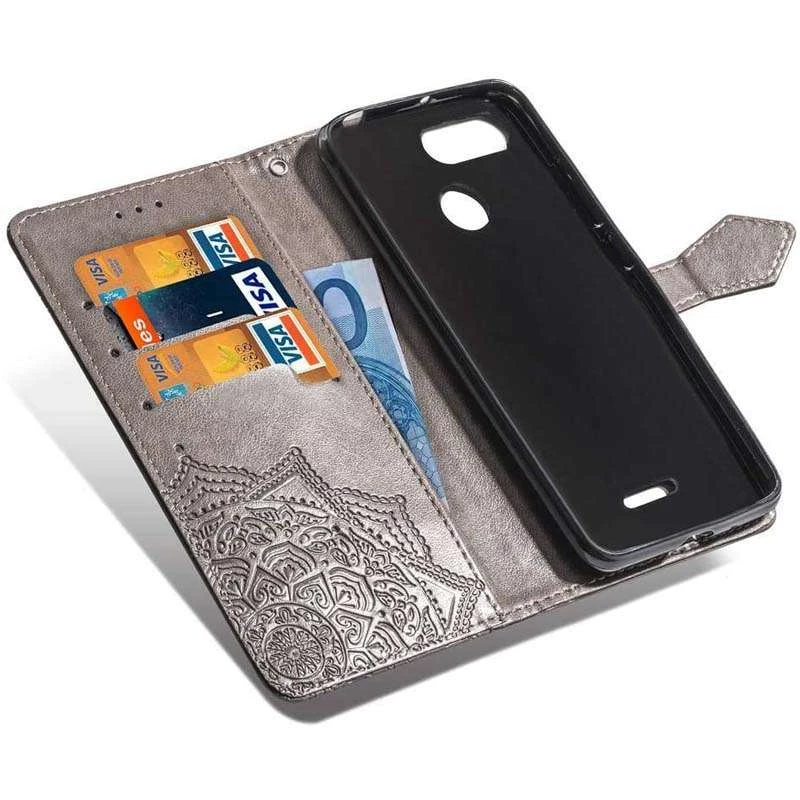 Шкіряний чохол-книжка Art Case з візитницею для Xiaomi Redmi 6 – Сірий. Фото 3 з 6