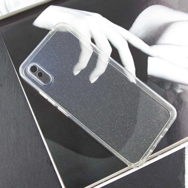Прозрачный чехол с блестками Xiaomi Redmi 9A – Clear. Фото 3 из 8