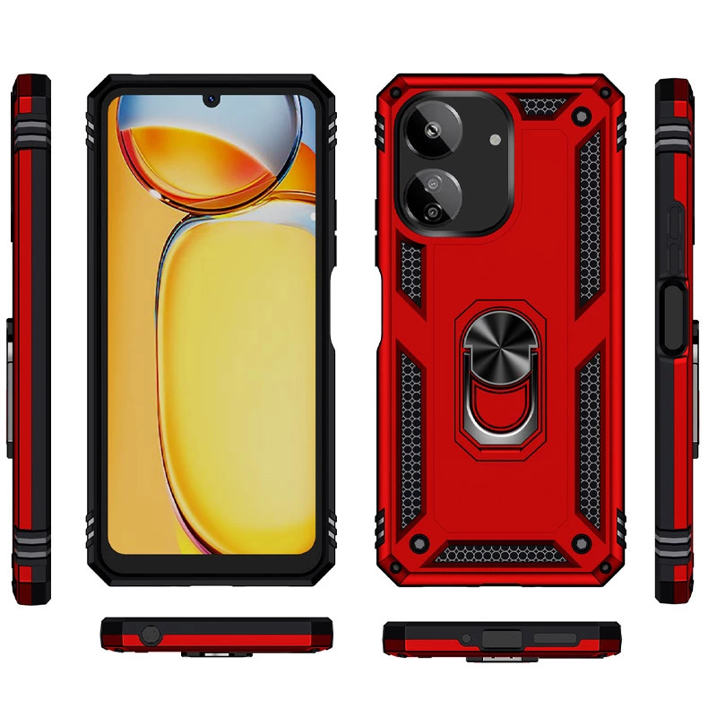 Протиударний чохол Serge Ring з кільцем на Xiaomi Redmi 13C – Червоний. Фото 4 з 4