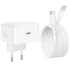 СЗУ Hoco C161A Speed PD40W (1USB-C) + кабель Type-C to Type-C – White. Фото 6 из 6