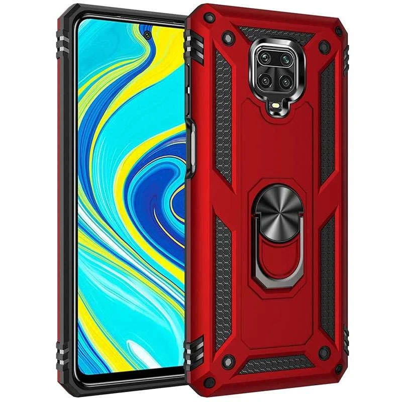 

Протиударний чохол Serge Ring з кільцем на Xiaomi Redmi Note 9s / Note 9 Pro / Note 9 Pro Max (Червоний)