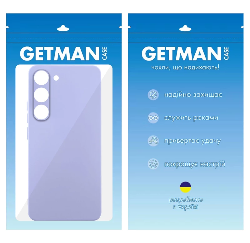 Кольоровий силіконовий чохол GETMAN із закритою камерою для Samsung Galaxy S23 – Бузковий / Dasheen. Фото 8 з 12