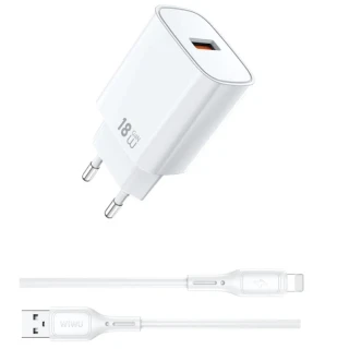 СЗУ WIWU G006 Essen QC3.0 18W GaN (1USB-A) + кабель USB to Lightning фото 1 из 1