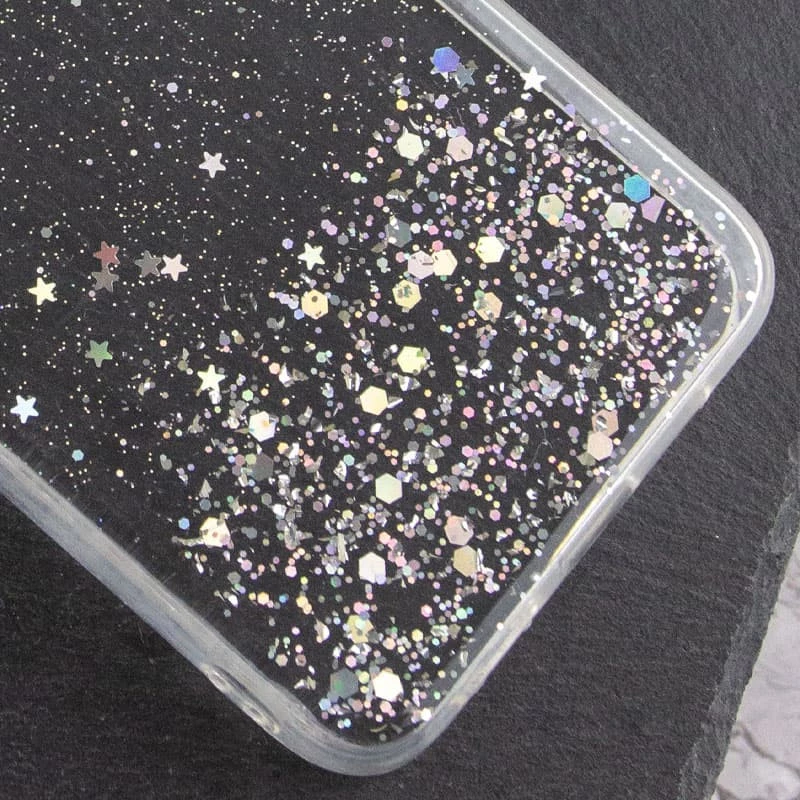 Чохол з блискітками та захистом камери на Samsung Galaxy A14 4G/5G – Прозорий. Фото 2 з 2