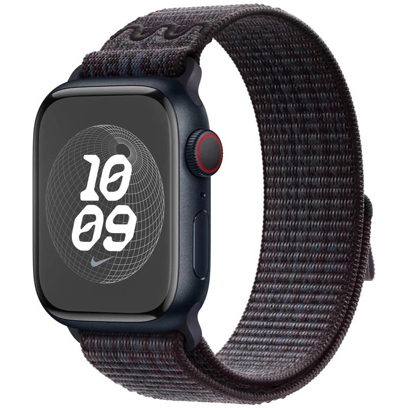 Ремінець Nike Sport Loop для Apple Watch 42/44/45/46/49mm – Black / Blue. Фото 6 з 6