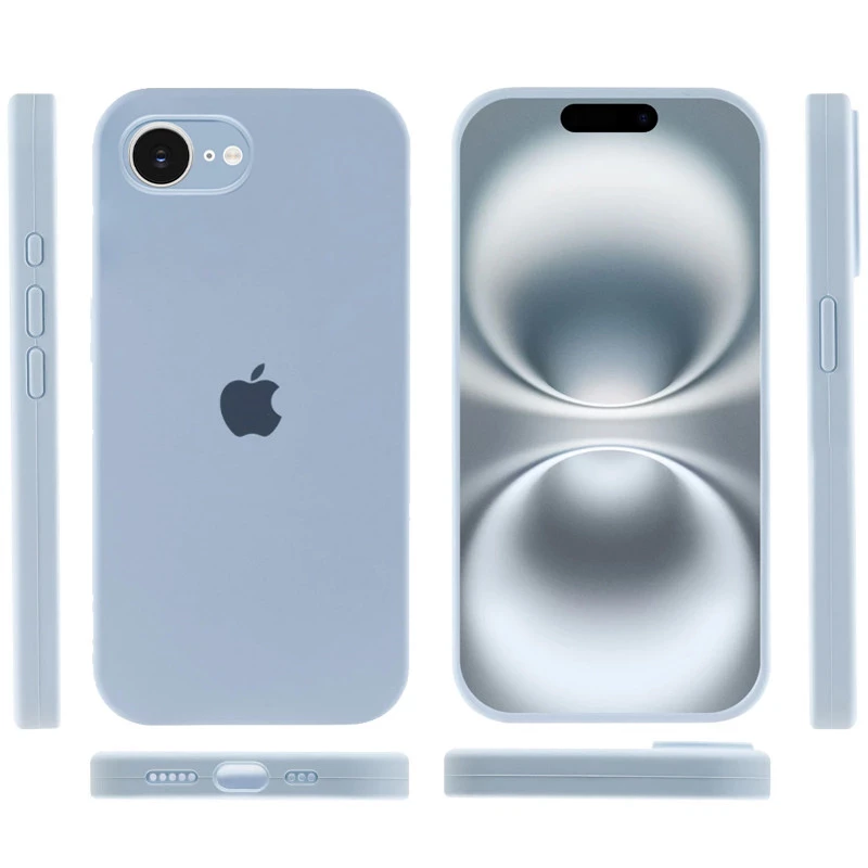 Чохол Silicone Case з закритим низом на Apple iPhone 16e (6.1") – Блакитний / Sweet Blue. Фото 4 з 6