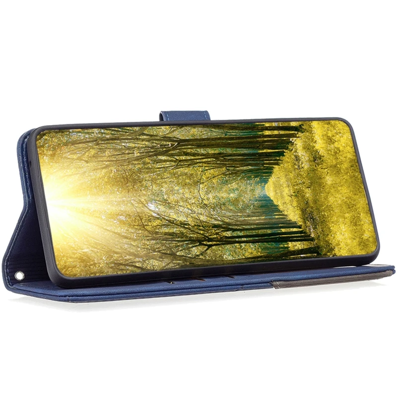 Шкіряний чохол-книжка Geometric Pattern для Xiaomi Poco X8 Pro Max – Blue. Фото 4 з 5