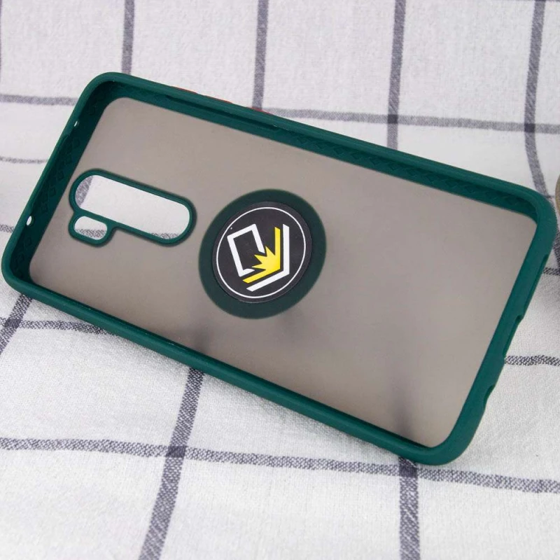 Чохол з металевим кільцем-тримачем на Xiaomi Redmi Note 8 Pro – Зелений. Фото 3 з 4