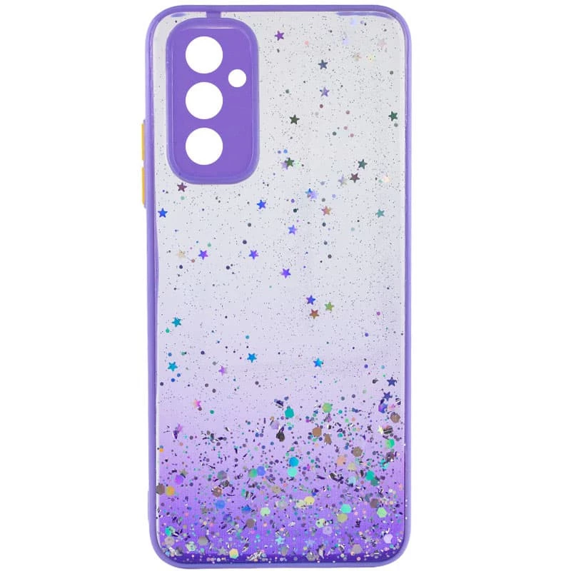 

Чехол с блестками и защитой камеры для Samsung Galaxy A14 4G/5G (Сиреневый), Бузковий