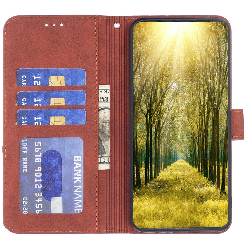 Шкіряний чохол-книжка Geometric Pattern для Samsung Galaxy A56 5G – Brown. Фото 4 з 4