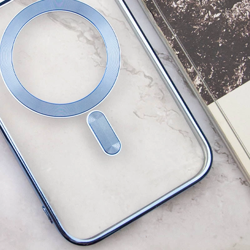 Хромовый TPU чехол с MagSafe для Apple iPhone 15 (6.1") – Sierra Blue. Фото 3 из 4