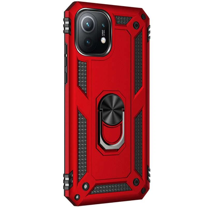 

Противоударный чехол Serge Ring с кольцом для Xiaomi Mi 11 (Красный), Червоний