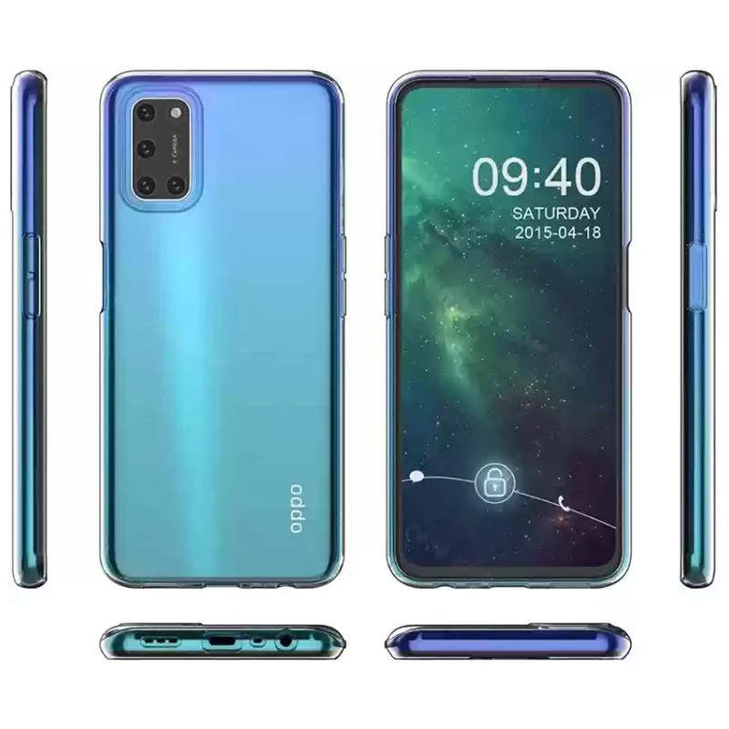 Ультратонкий силіконовий чохол 1мм на Oppo A52 / A72 / A92 – Безбарвний (прозорий). Фото 3 з 4