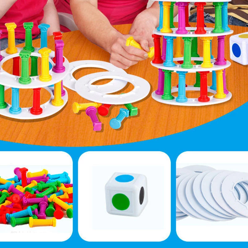 Настільна інтерактивна гра Ummi 707-59 Collapsing Tower Game – Blue. Фото 5 з 6