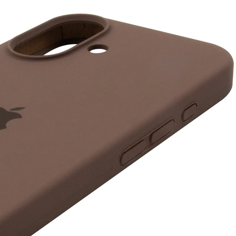 Чехол Silicone Case с закрытым низом для Apple iPhone 17 (6.3") – Коричневый / Brown. Фото 5 из 6
