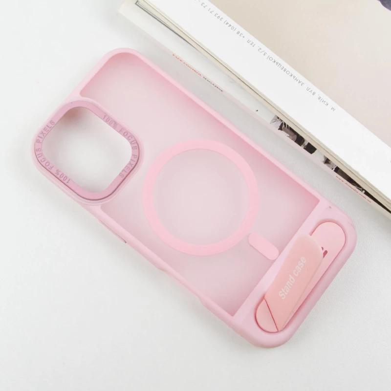 TPU+PC чохол Stand case для Apple iPhone 16 – Pink. Фото 5 з 7