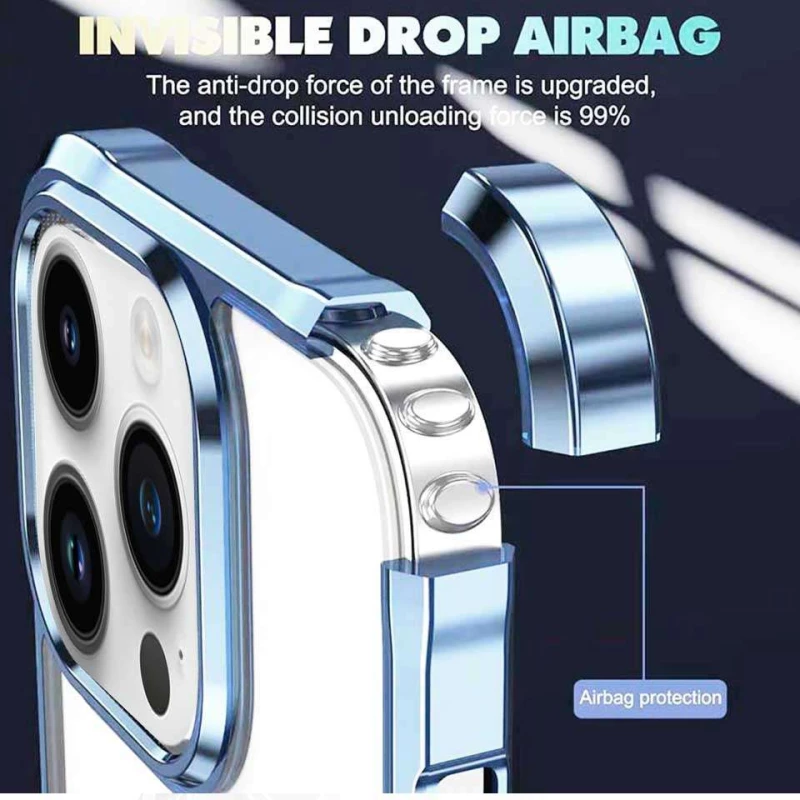 TPU+PC чохол Kickstand Color на Apple iPhone 14 Pro Max (6.7") – Синій / Чорний. Фото 8 з 10