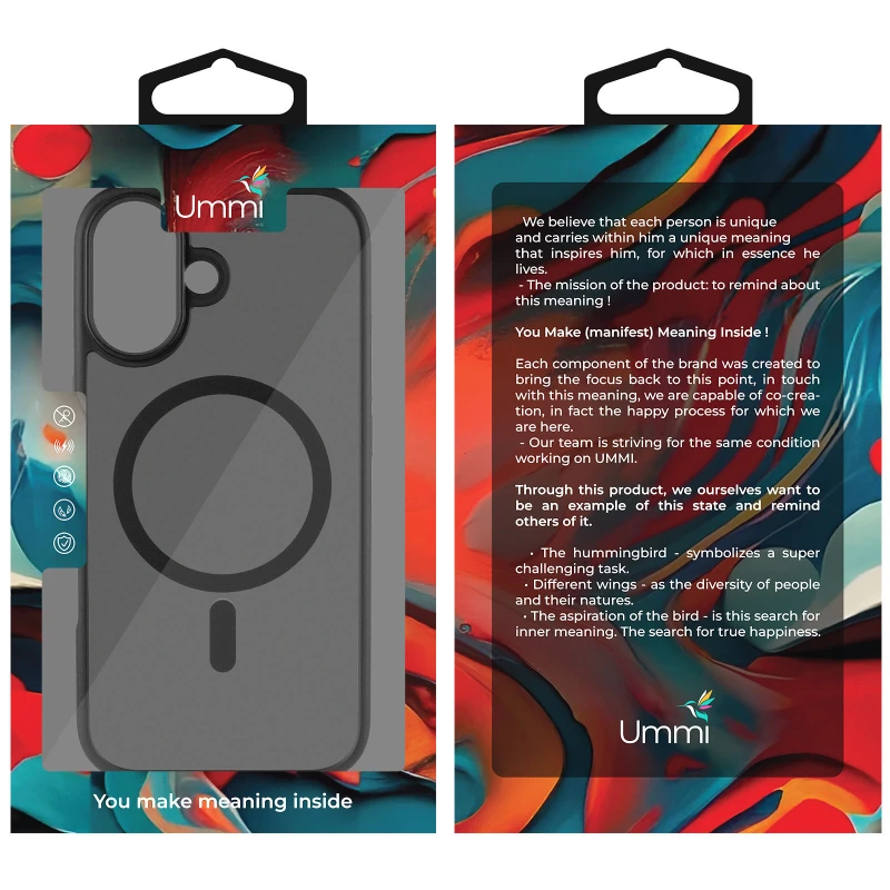 Чехол Ummi Colorful with MagSafe для Apple iPhone 17 (6.3") – Черный / Black. Фото 6 из 8
