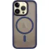 TPU+PC чохол Metal Buttons with Magnetic Fit для Apple iPhone 16 Pro – Синій / Navy Blue. Фото 2 з 9