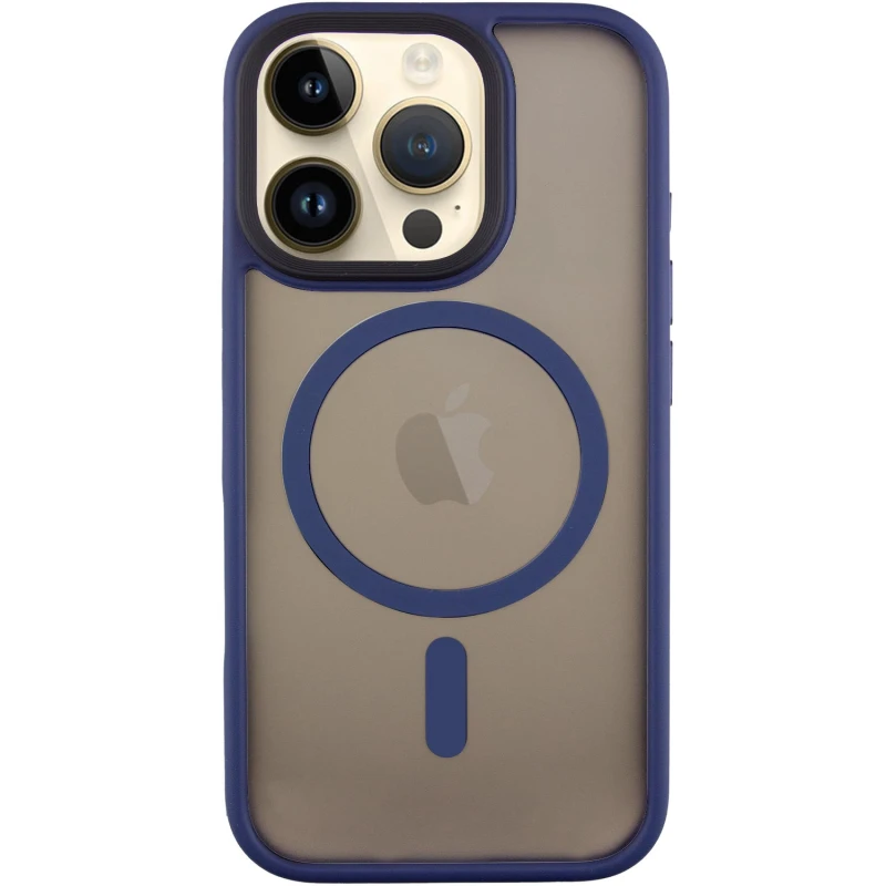 TPU+PC с металлическими кнопками и MagSafe для Apple iPhone 16 Pro – Синий / Navy Blue. Фото 1 из 9