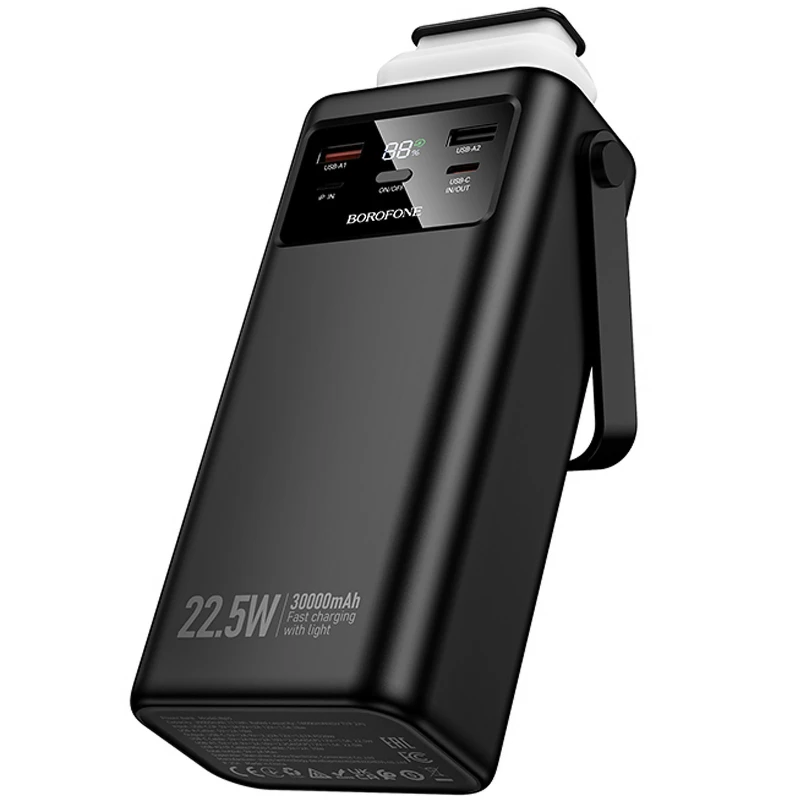 Портативное ЗУ Power Bank Borofone BJ65 High 22.5W+PD20W with cable 30000 mAh – Black. Фото 7 из 7