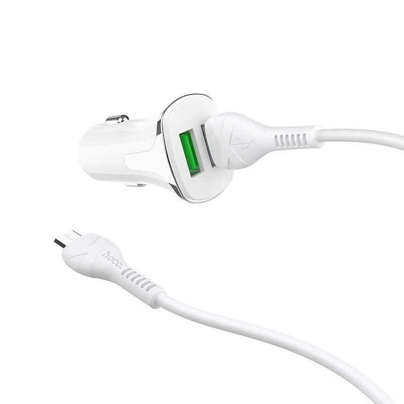 АЗУ Hoco Z31 QC3.0 (2USB/3.4A) + microUSB – Белый. Фото 3 из 7