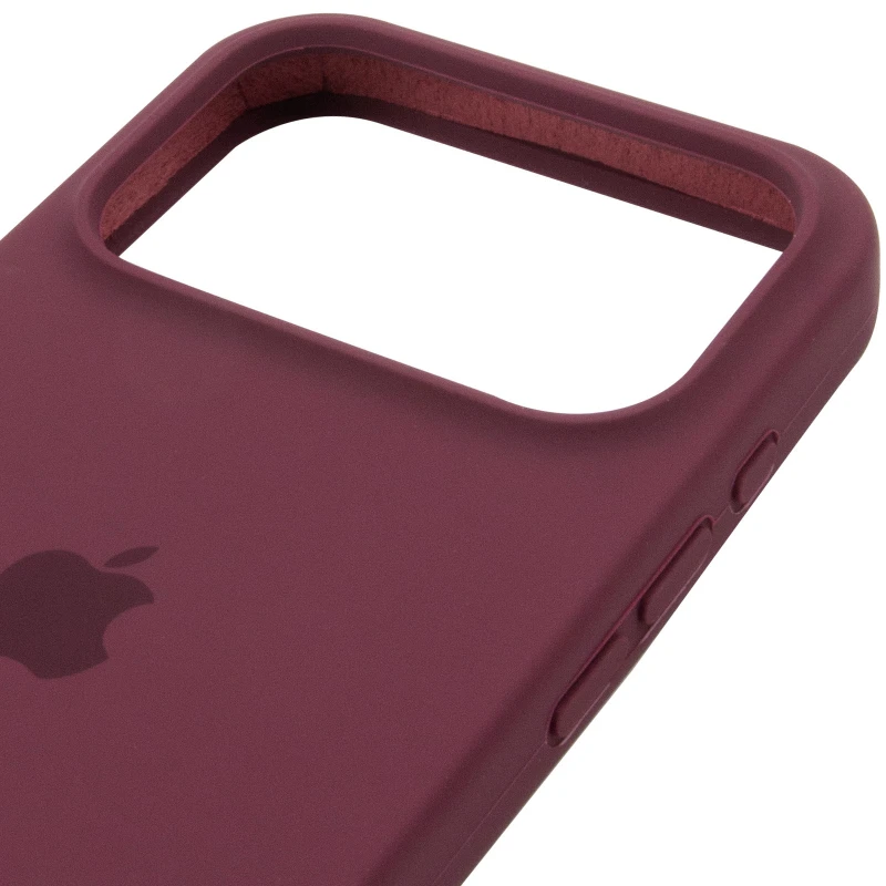 Чехол Silicone Case (AA) Logo with MagSafe для Apple iPhone 17 Pro Max (6.9") – Бордовый / Plum. Фото 8 из 11