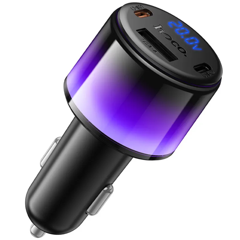 АЗП Hoco Z69B Vivido PD57W+QC3.0 (1USB-A/2C) – Black. Фото 4 з 6