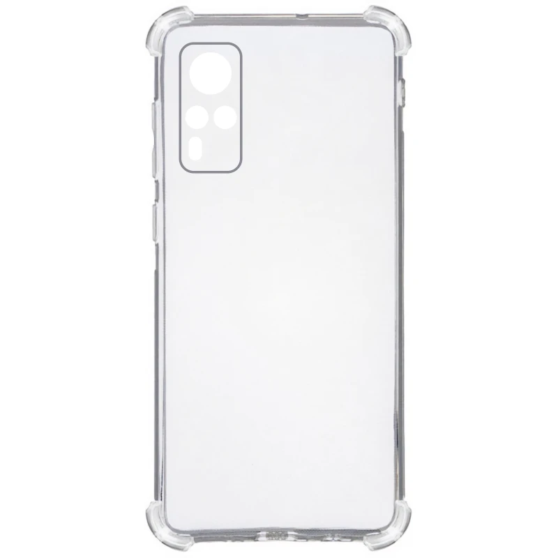 Ультратонкий силиконовый чехол GETMAN с крытыми бортами та камерою на Vivo Y51a – Бесцветный (прозрачный). Фото 4 из 8