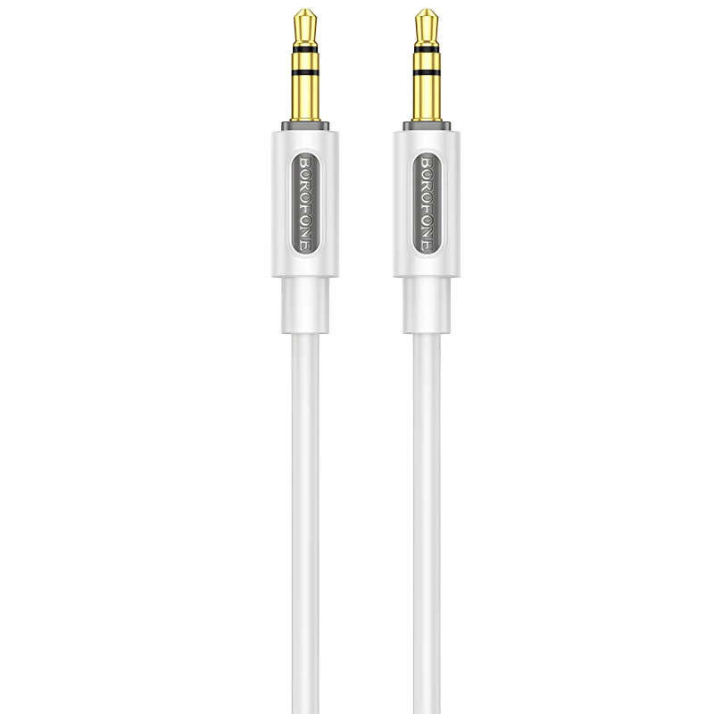 Аудіо кабель Aux Borofone BL20 True sound silicone (1m) – White. Фото 3 з 5