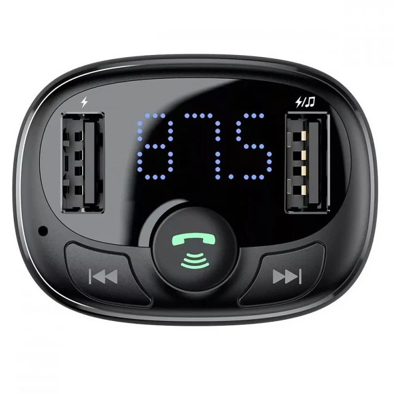 АЗУ FM модулятор Baseus S-09A 10W (2USB-A) (CCMT) – Black. Фото 5 из 6