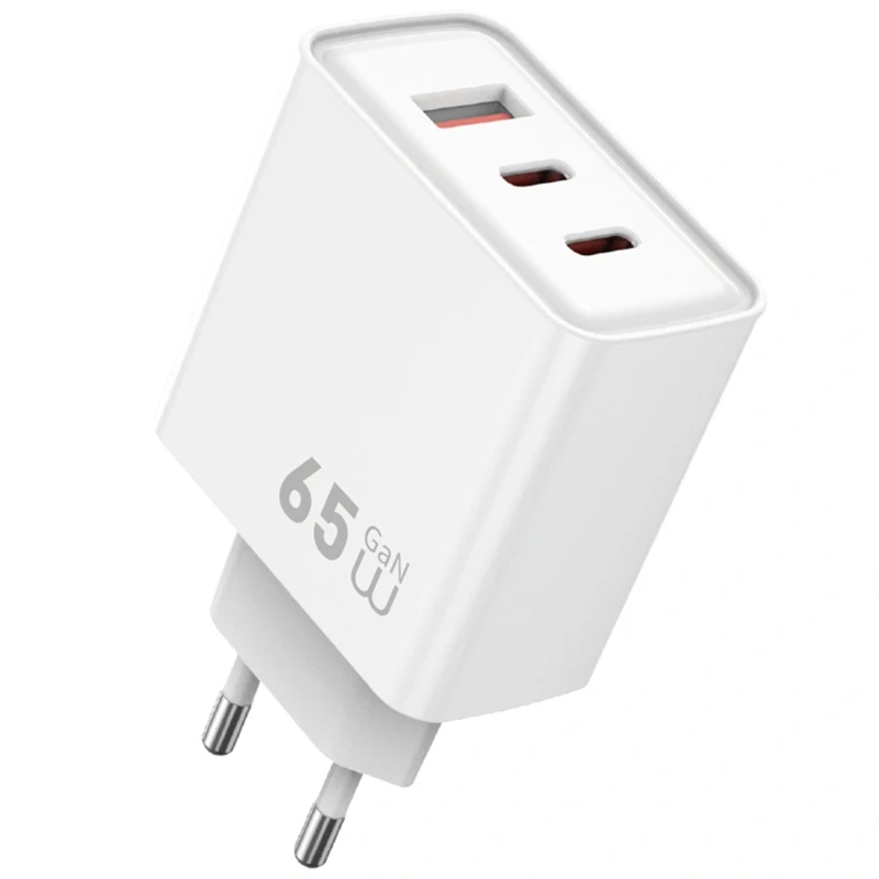 МЗП WIWU G005 Essen PD65W+QC3.0 GaN (1USB-A/2C) – White. Фото 1 з 3
