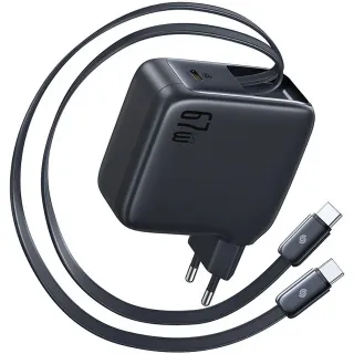 МЗП Baseus EnerCore CJ21 PD67W with retractable cables (3USB-C) (E0121D) фото 1 з 4