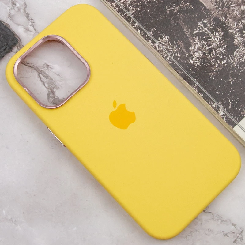 Чехол Silicone Case с металлическими кнопками для Apple iPhone 13 Pro Max (6.7") – Желтый / Sunglow. Фото 8 из 9
