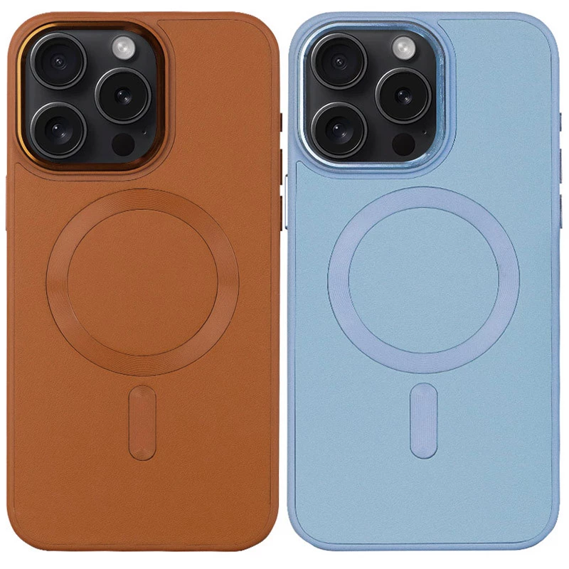 Шкіряний чохол Bonbon з металевими кнопками та MagSafe на Apple iPhone 13 Pro (6.1") фото 1 з 4