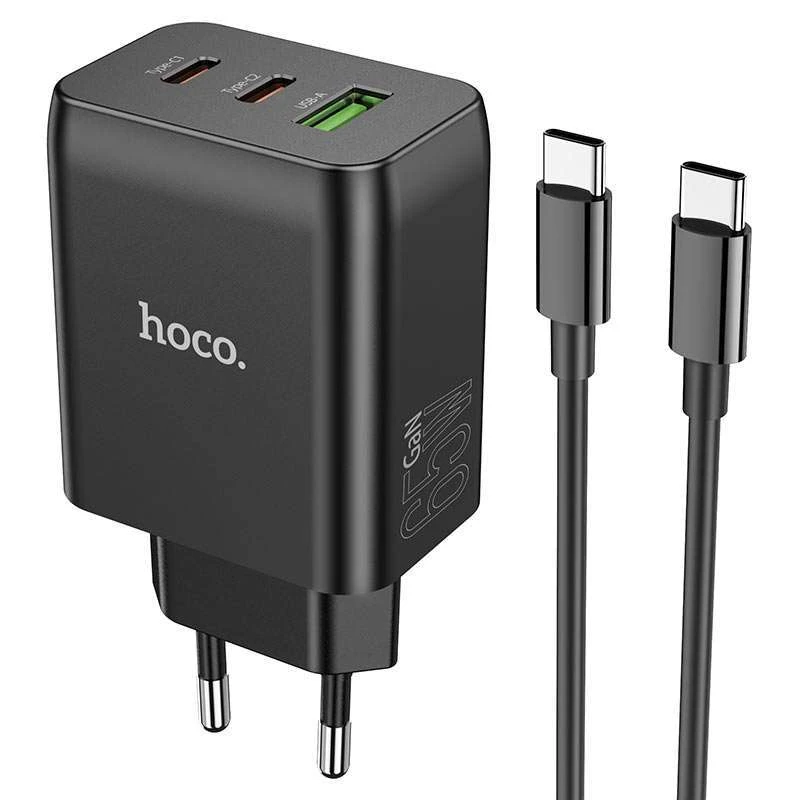 

МЗП HOCO N18 Phenomenon 65W (2Type-C/1USB) + cable Type-C to Type-C