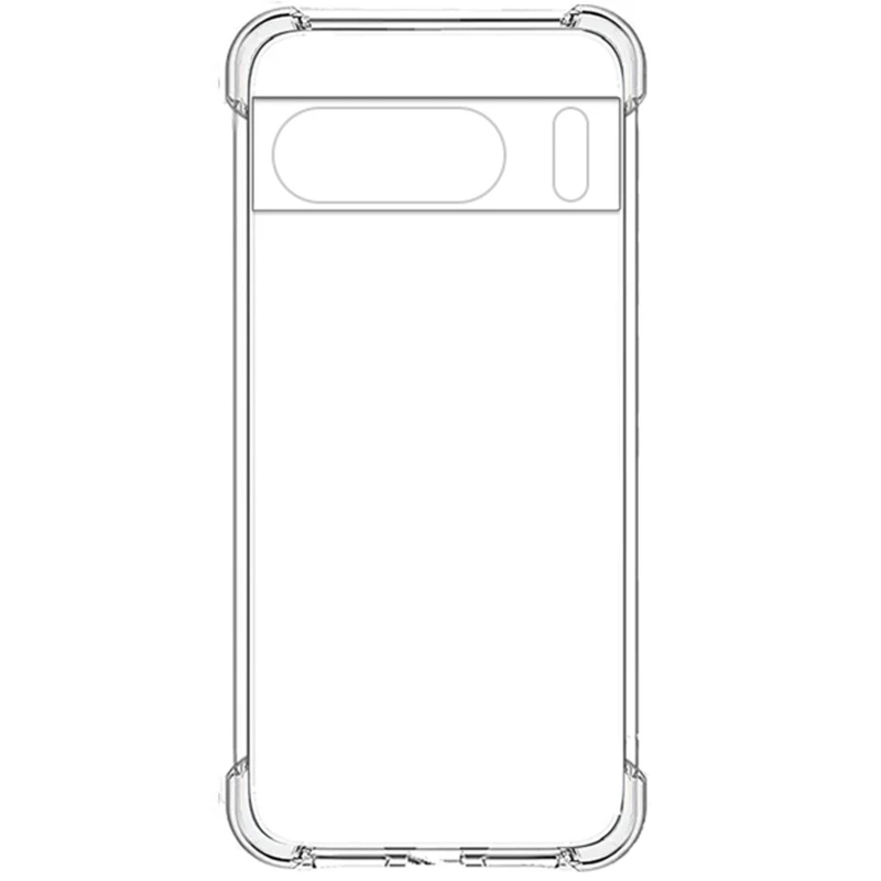 Ультратонкий силіконовий чохол GETMAN з критими бортами та камерою для Google Pixel 8 Pro – Безбарвний (прозорий). Фото 6 з 6