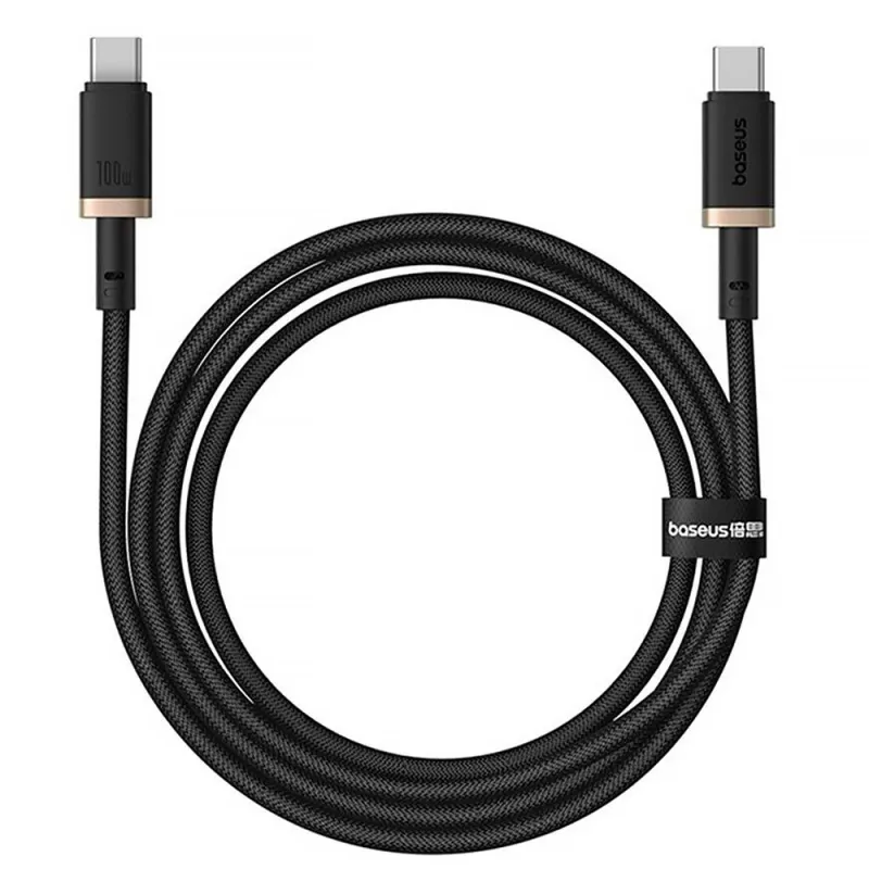 Дата кабель Baseus Dura Series Fast Charging Type-C to Type-C 100W (2m) (P10377803) – Gold / Black. Фото 2 из 3
